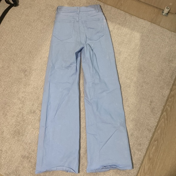 H&M light blue Wide-leg twill pants size 2 - Picture 3 of 5